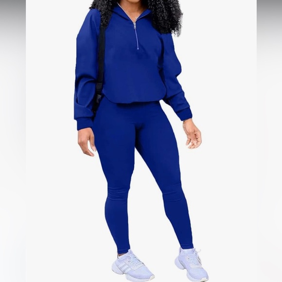 Pants - Stretchy Long Sleeve 2 Piece Set Blue Tracksuit
